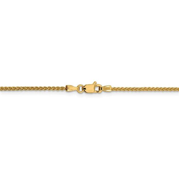 14k Yellow Gold 1.5mm Solid Wheat Chain Anklet, 10 Inch - Picture 3 of 5